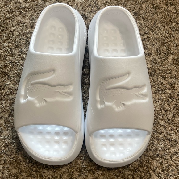 Lacoste Slide Sandals White - Picture 1 of 12